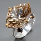 Gemstone 12 ct+ Natural Smoky Quartz Ring 925 Sterling Silver Size 8 /R474009
