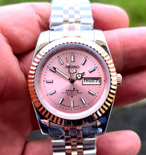 Seiko 5 Sports Salmon Dial 7S26A automatico bicolore oro rosa scanalato