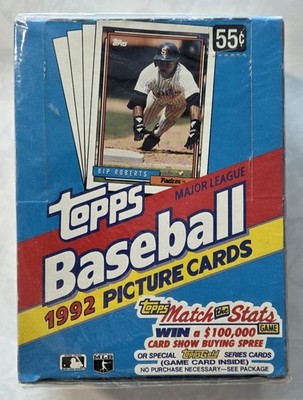 1992 Topps Baseball Wax Box 36 Packs Gold Card Possible Manny Ramirez RC ?