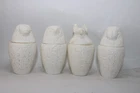 Unique Egyptian Art Set of 4 Canopic Jars Boxes Sons of Horus Stone Pharaonic