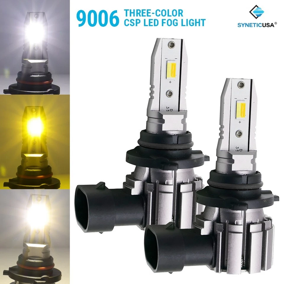 9006 HB4 Kit de bombillas antiniebla todo en uno de tres colores CSP LED WY sin errores Foto 2 de 4