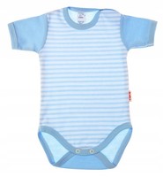Kurzarm-Body, 100 % Baumwolle, Gestreift, Blau, GrößE 56, Klekle