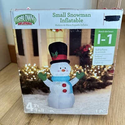 RARE Gemmy Airblown Inflatable Small Christmas Snowman 4 Ft New