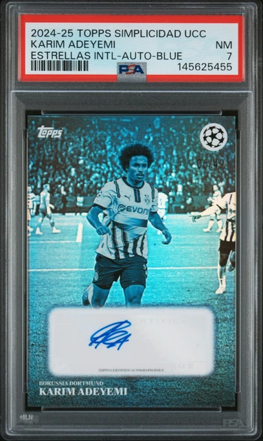 2024-25 TOPPS SIMPLICIDAD UEFA CLUB COMPETITIONS KARIM ADEYEMI 6/49 PSA 7 AUTO