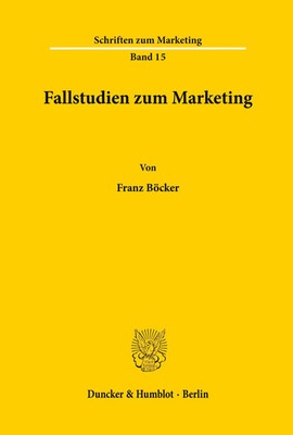 Franz Böcker | Fallstudien zum Marketing. | Taschenbuch | Deutsch (1983)