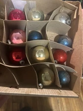 Vintage Multi Color Glass Balls Christmas Ornaments USA shiny brite and others
