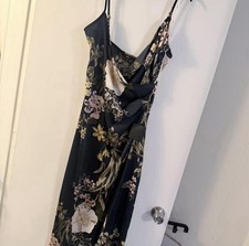 Lulus Blue Floral Midi Dress Size XL