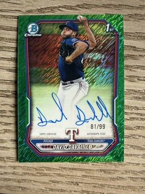 Bowman Chrome 1st Bowman Auto David Davalillo Rangers CPA-DDA 81/99