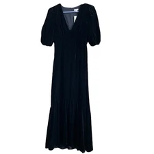 Rhode Ester Gathered Velvet Midi Cocktail Dress size 0