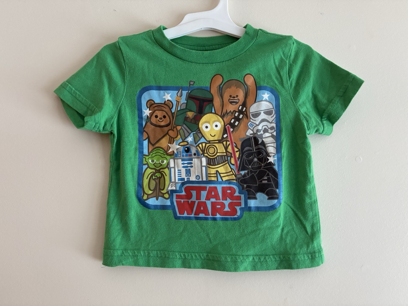 Star Wars Baby Boys Graphic Cotton Blend Crewneck Short Sleeve Shirt Green 18M