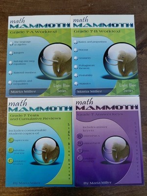 Math Mammoth Grade 7a 7b Worktext Grafe 7 Tests Grade 7 Answer Keys, Set