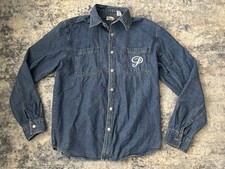Vtg Levi  s Jeans Denim Jean Shirt Metal Button Up Red Tab 90s Washed Levis