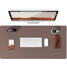 Large Chocolate Mouse Pad Office Desk Mat Non-Slip PU Leather Desk Pad Protector