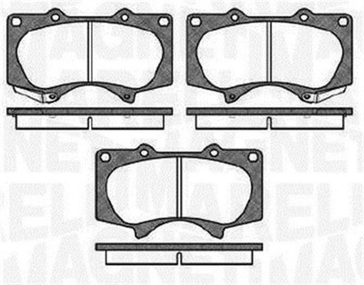 Vorderachse MAGNETI MARELLI 363916060409 Bremsbelagsatz, Scheibenbremse für LEXU
