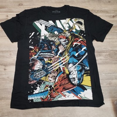 Marvel X-Men Wolverine Vs Omega Red Shirt Mens Large Black Graphic Tee Comic