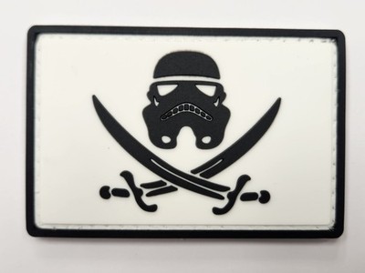 Stormtrooper and Cross swords Hook and Loop Patch Rubber Badge PVC 3D Morale