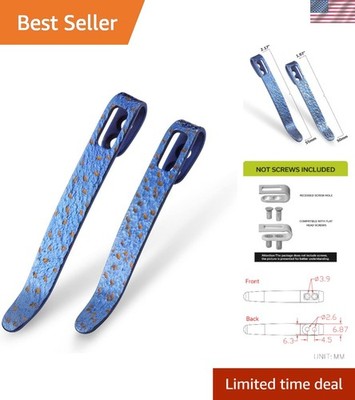 2PCS Flamed Titanium Pocket Clips - Stylish & Durable Knife Accessories