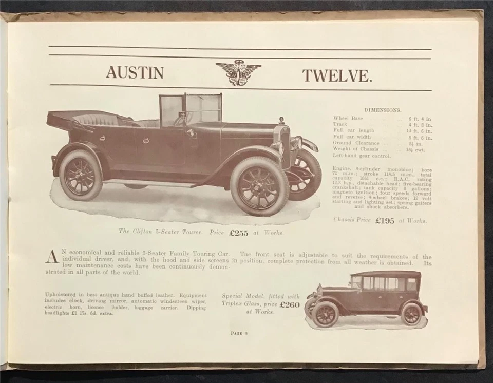 POLLARDS GARAGES LTD Car Sales Brochure APR 1928 AUSTIN Daimler ROLLS ROYCE Fiat - Image 3 of 4