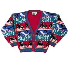 Vintage Ground Control Sports Cardigan Sweater Hockey Skating YOUTH Medium 5/6