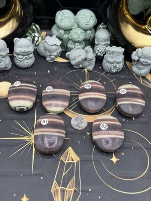 Natural Purple Robe Jade Palmstones. Free shipping