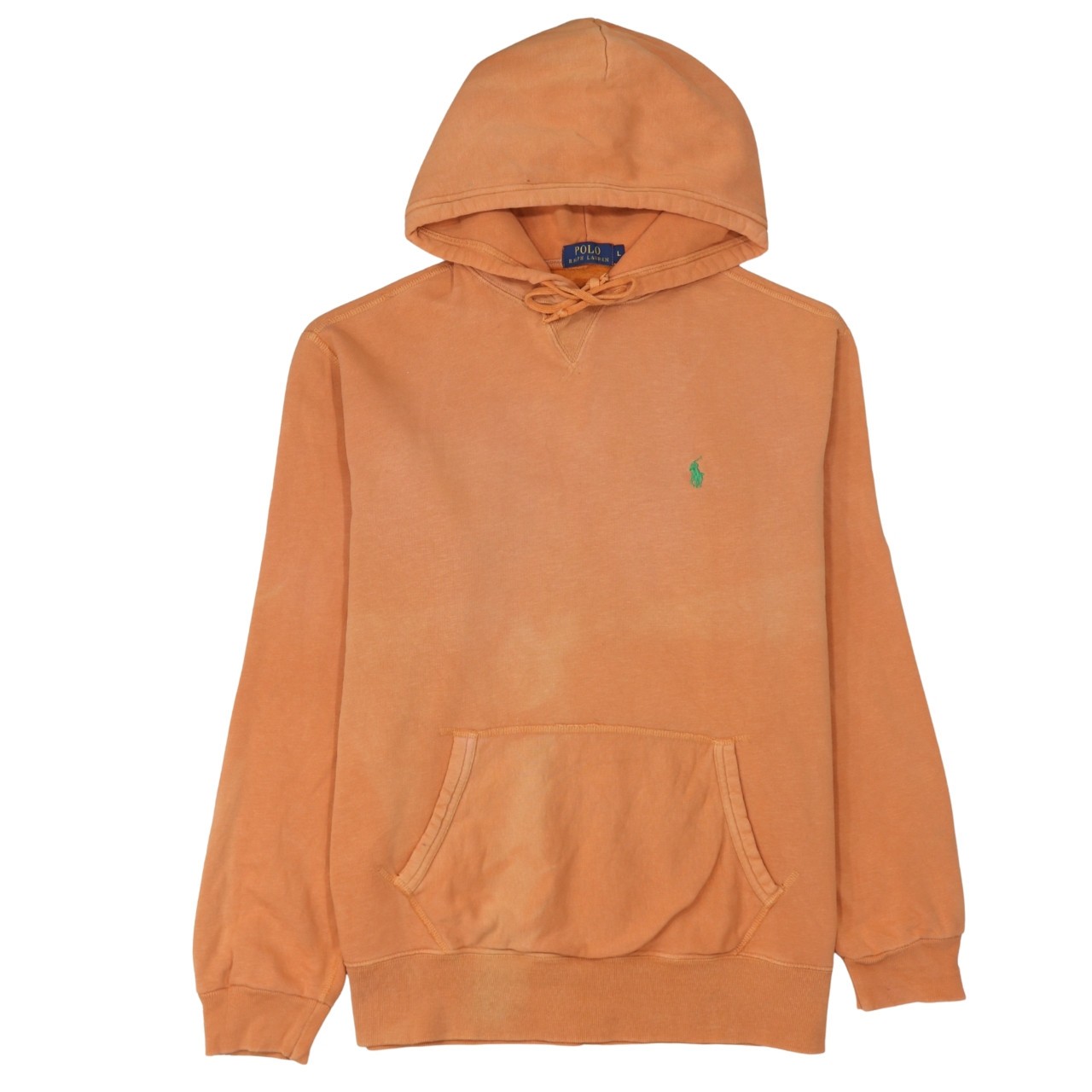 Polo Ralph Lauren Mens Hoodie Orange Fleece Embroidered Pony Kangaroo L