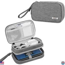 BUBM Double Compartment Storage Case for 3DS/3DS XL/New 2DS XL, Gray, Portable