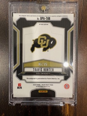 2025 Panini Prizm Draft Picks FOTL Travis Hunter Auto Gold Shimmer
