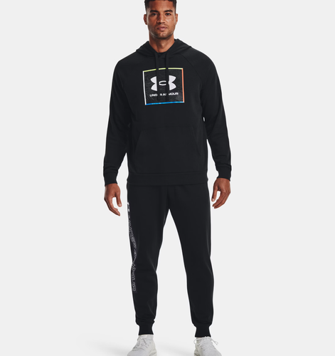 Under Armour Mens UA Rival Fleece Graphic Hoodie - Black - Picture 4 of 5