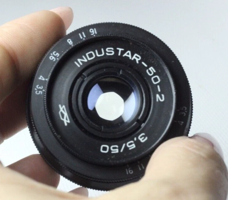 Lente fotográfica INDUSTAR 50-2 f3,5 50 mm M42 soviética vintage panqueque enfoque manual Foto 2 de 4