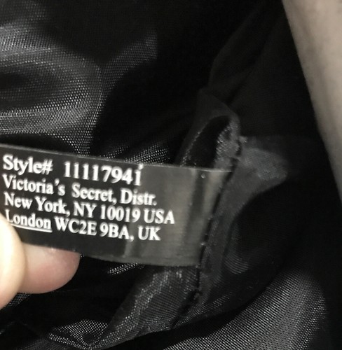 Victoria’s Secret Black Tote Bag Sequin Striped Weekender HUGE SIZE TOTE - Picture 10 of 11