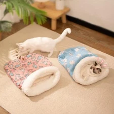 Winter Warm Pet Sleeping Bag Soft Lamb Wool Cat Nest with Drilling Hole Bedding