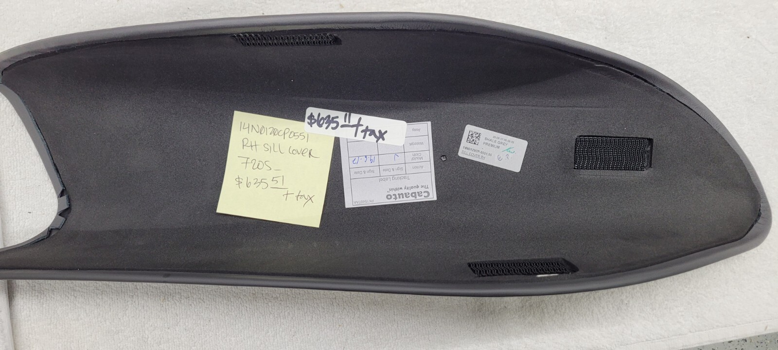 McLaren 720S 720 Passenger Right Leather Door Sill Cover Panel Rocker SHALE GREY