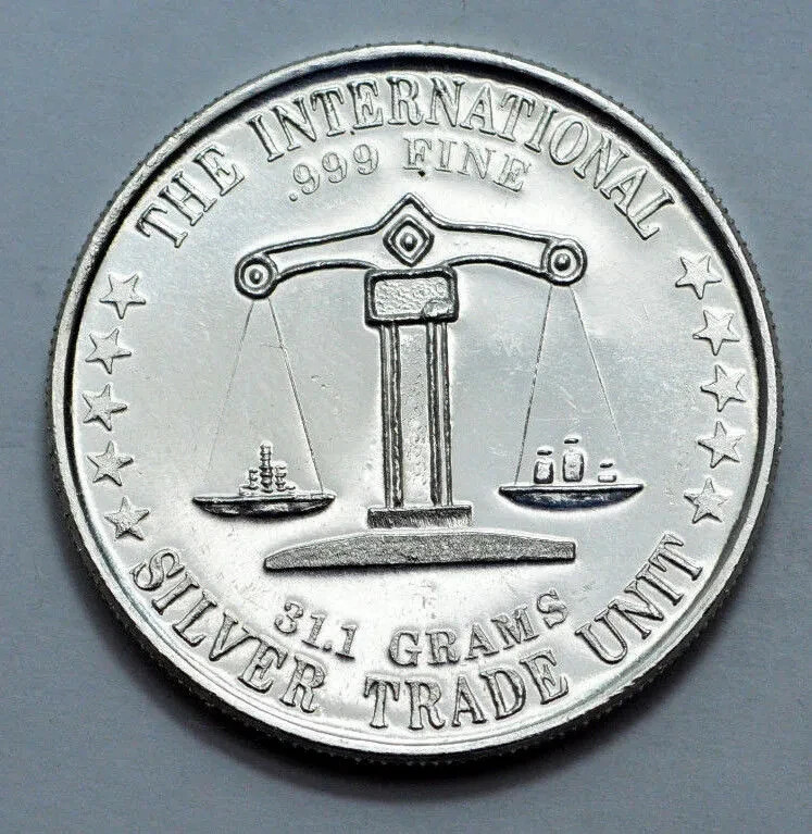 1 Oz .999 Silver Round CROWN MINT The International Silver Trade