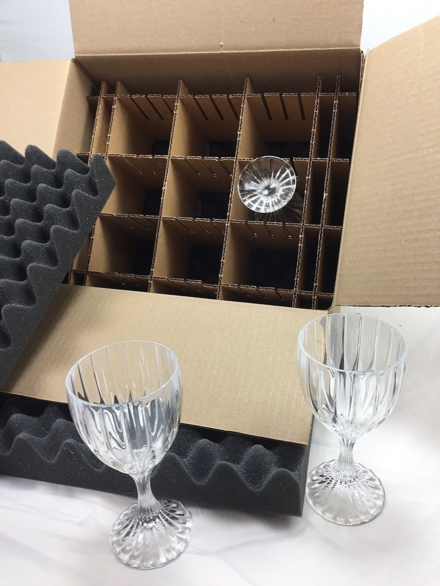Wine Glass Shipping Moving Box Storage Stemware up to 7" Tall - LOT OF 2  KITS