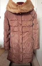 Quiz Puff Faux Fur Collared Coat Uk 12