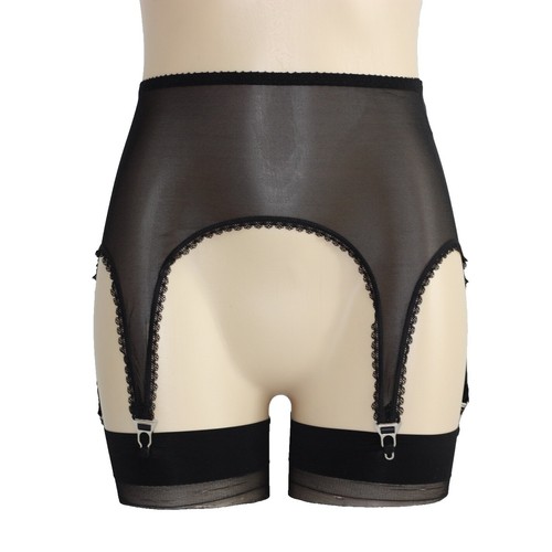 glasdildo anal Nylon Dreams 6 Strap Pull On Garter Belt, Easy-wear Elastic Suspender Belt main image 1