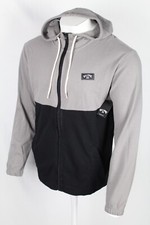 Billabong Men's Full Zip Hoodie Abner Long Sleeve Gunmetal Gray / Black