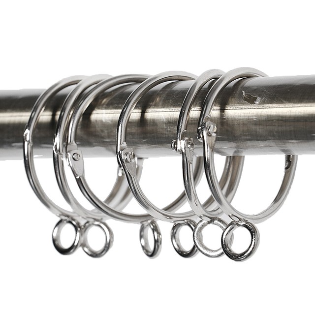 12pcs Functional Metal Curtain Drapery Rod Eyelet Rings with Opening