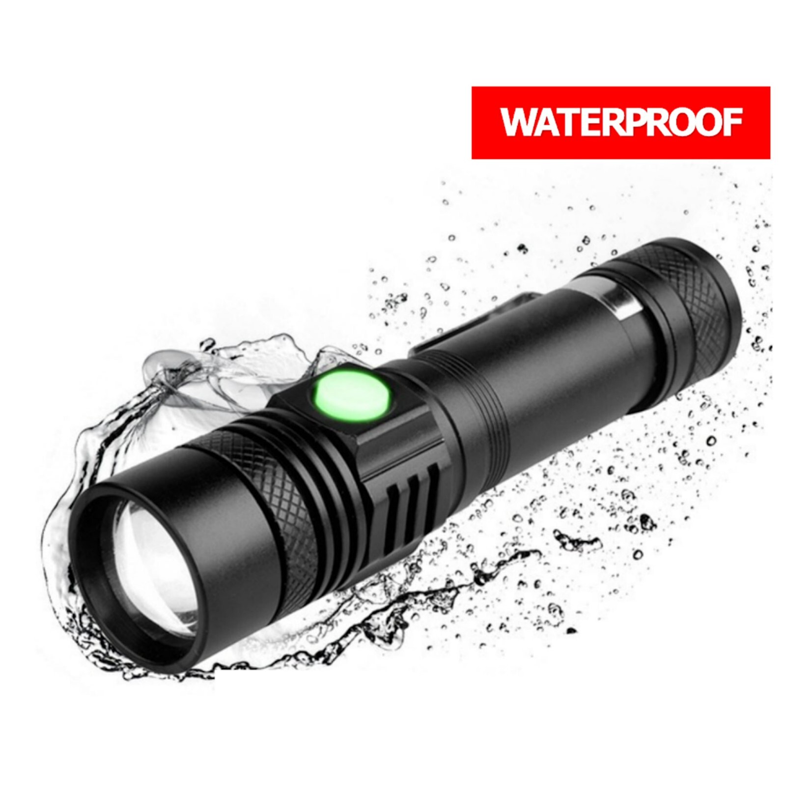 Super Bright LED Tactical Flashlight Zoomable Rechargeable USB Adjustable 3 Mode - Picture 18 of 24