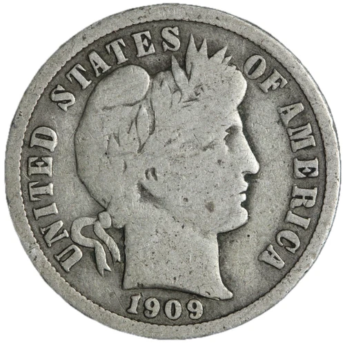 1909-S Barber Dime Nice Circulated VG/FINE! Complete Your Album!