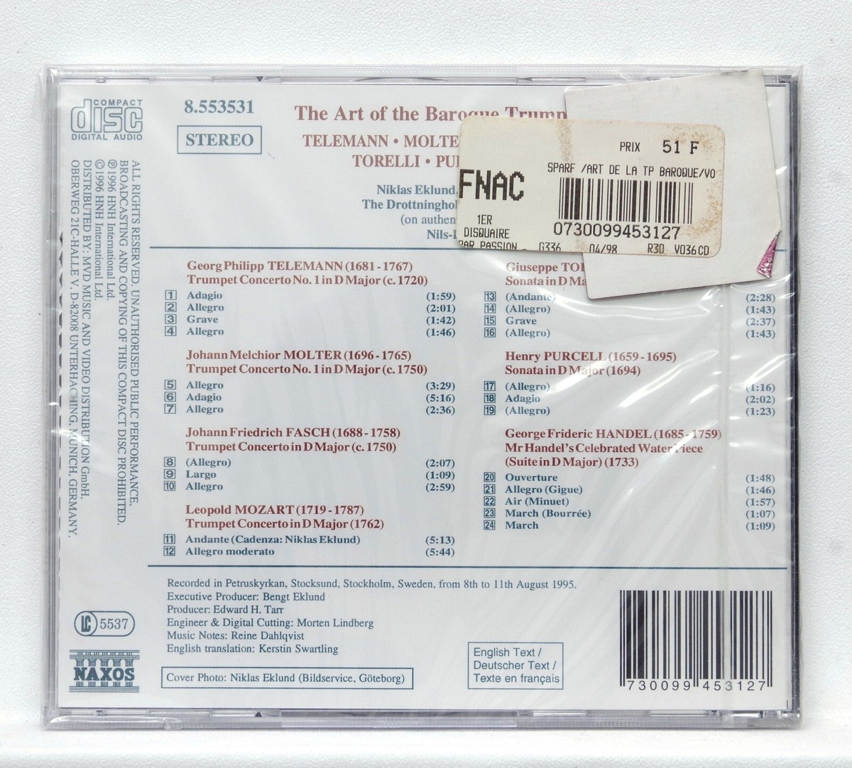 NIKLAS EKLUND ⸺ the art of baroque trumpet vol.1 ⸺ NAXOS CD