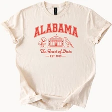 Alabama Dixie Heart TShirt State Capitol Cotton Bird Tee