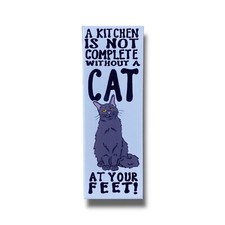 Black Cat Kitchen Magnet Pet Portrait Decor Gift 1.5x4.5" Handmade