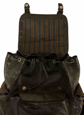 bosca vintage leather backpack RARE VINTAGE BOSCA BLACK LEATHER BACKPACK