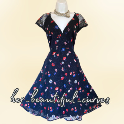 MONSOON BESTICKT BLUMEN HOCHZEIT ANLASS PARTY KLEID GRÖSSE 18