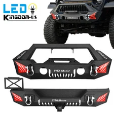 Stubby Front/Rear Bumper for 2018-2025 Jeep Wrangler JL Unlimited w/ Winch Plate