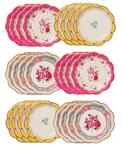 Talking Tables Vintage Floral Afternoon Tea Party Plates | Pack of 24 Truly