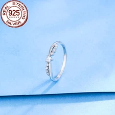 CWWZircons 925 Sterling Silver CZ Women Ring Love Heart Diamond Engagement Band 