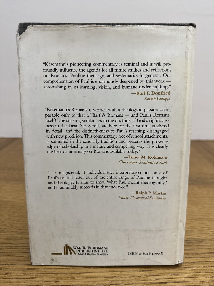 Commentary on Romans by Ernst Kasemann Vintage 1980 Hardcover Dust