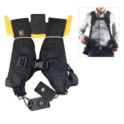 Double Dual Camera Shoulder Strap Quick Rapid Sling Belt Digital DSLR Strap - Image 1 of 4
